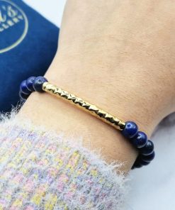 Charming Blue 7 Mei's Handmade armband | Charming Blue | Edelsteen | blauw - zilver of goud Charming Blue 7