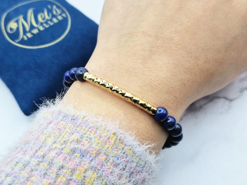 Charming Blue 7 Mei's Handmade armband | Charming Blue | Edelsteen | blauw - zilver of goud Mei's Handmade armband | Charming Blue | Edelsteen | blauw - zilver of goud - Afbeelding 7