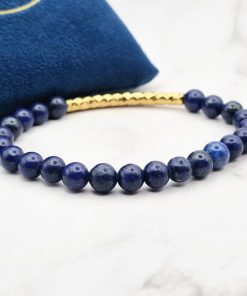 Charming Blue 9 Mei's Handmade armband | Charming Blue | Edelsteen | blauw - zilver of goud Charming Blue 9