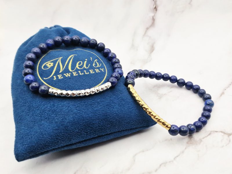 Charming Blue Mei's Handmade armband | Charming Blue | Edelsteen | blauw - zilver of goud Mei's Handmade armband | Charming Blue | Edelsteen | blauw - zilver of goud - Afbeelding 11