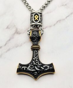 Mei's | Viking Golden Hammer | ketting | Stainless Steel