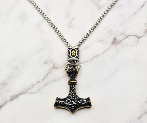 Golden Hammer 2 Mei's Viking Golden Hammer | ketting | Stainless Steel Mei’s Viking Golden Hammer ketting van stainless steel