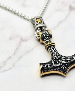 Golden Hammer 3 Mei's Viking ketting | Golden Hammer | Stainless Steel | zilver - goud Golden Hammer 3