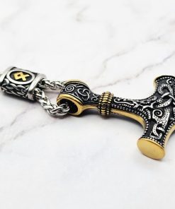 Golden Hammer 4 Mei's Viking ketting | Golden Hammer | Stainless Steel | zilver - goud Golden Hammer 4