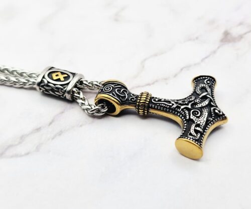 Golden Hammer 4 Mei's Viking Golden Hammer | ketting | Stainless Steel Mei’s Viking Golden Hammer ketting van stainless steel