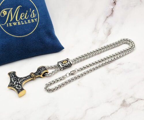 Golden Hammer 5 Mei's Viking Golden Hammer | ketting | Stainless Steel Mei’s Viking Golden Hammer ketting van stainless steel