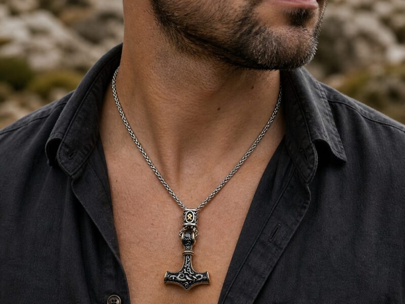 Golden Hammer sierfoto Mei's Viking Golden Hammer | ketting | Stainless Steel Mei's Viking Golden Hammer | ketting | Stainless Steel - Afbeelding 2