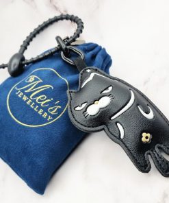 Alternative view of Mei's Keyed sleutelhanger | Hangout Kitty | Leer | zwart - wit