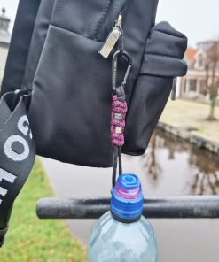 Alternative view of Mei's Keyed sleutelhanger | Initials Cord - Unity | Paracord - Aluminium | zwart - roze - blauw