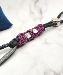 Initials Cord Unity 3 Mei's Keyed sleutelhanger | Initials Cord - Unity | Paracord - Aluminium | zwart - roze - blauw Initials Cord Unity 3