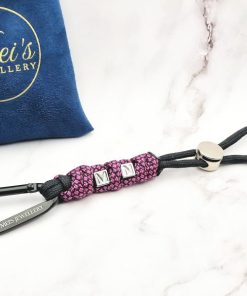Initials Cord Unity 4 Mei's Keyed sleutelhanger | Initials Cord - Unity | Paracord - Aluminium | zwart - roze - blauw Initials Cord Unity 4
