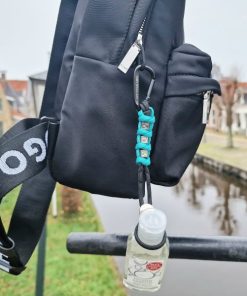 Alternative view of Mei's Keyed sleutelhanger | MOA Cord | Paracord - Aluminium | zwart - turquoise- zilver