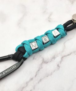 MOA Cord 3 Mei's Keyed sleutelhanger | MOA Cord | Paracord - Aluminium | zwart - turquoise- zilver MOA Cord 3