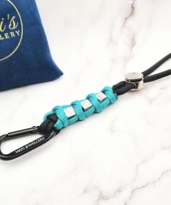 MOA Cord 4 Mei's Keyed sleutelhanger | MOA Cord | Paracord - Aluminium | zwart - turquoise- zilver MOA Cord 4
