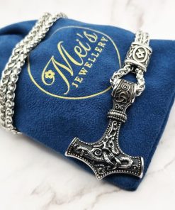 Mei's Viking ketting | Silver Hammer | Stainless Steel | zilver