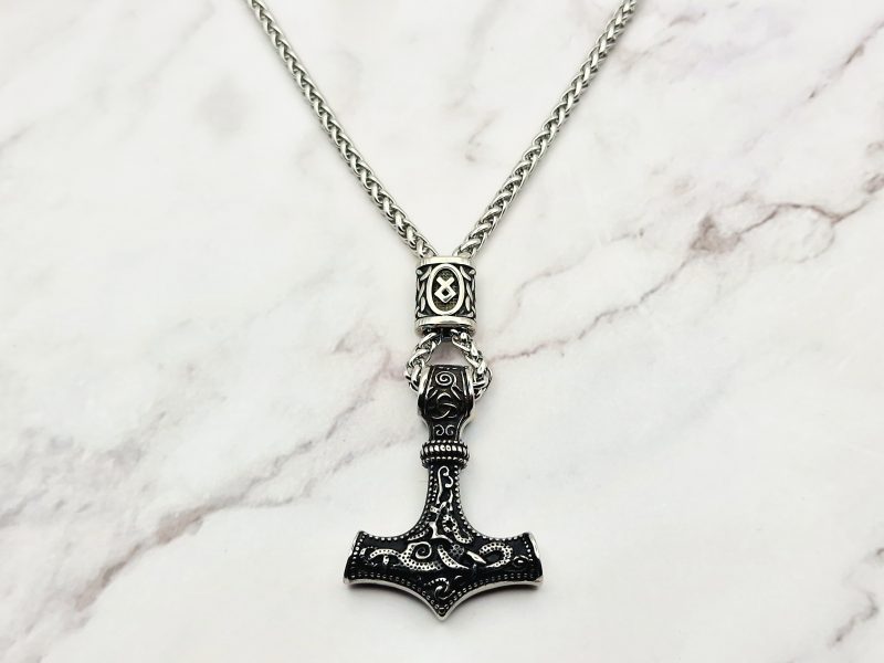 SIlver Hammer 2 Mei's Viking ketting | Silver Hammer | Stainless Steel | zilver Mei's Viking ketting | Silver Hammer | Stainless Steel | zilver - Afbeelding 2