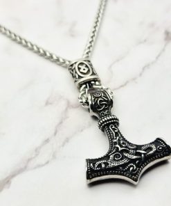 SIlver Hammer 3 Mei's Viking ketting | Silver Hammer | Stainless Steel | zilver SIlver Hammer 3