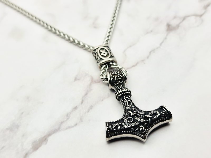 SIlver Hammer 3 Mei's Viking ketting | Silver Hammer | Stainless Steel | zilver Mei's Viking ketting | Silver Hammer | Stainless Steel | zilver - Afbeelding 3