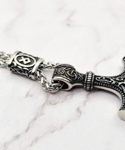 SIlver Hammer 4 Mei's Viking ketting | Silver Hammer | Stainless Steel | zilver SIlver Hammer 4