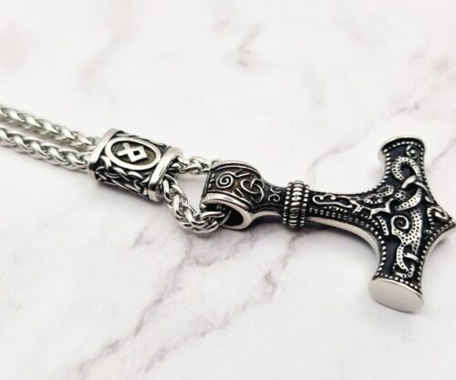 SIlver Hammer 4 Mei's Viking Silver Hammer | ketting | Stainless Steel Mei’s Viking Silver Hammer ketting van stainless steel
