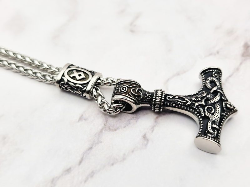 SIlver Hammer 4 Mei's Viking ketting | Silver Hammer | Stainless Steel | zilver Mei's Viking ketting | Silver Hammer | Stainless Steel | zilver - Afbeelding 4