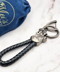 Shadow Bear 3 Mei's Keyed sleutelhanger | Shadow Bear | Stainless Steel - Leer | grijs - zwart Shadow Bear 3