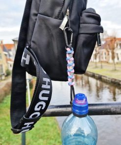 Alternative view of Mei's Handmade sleutelhanger | CARAT Cord | Paracord - Aluminium | zwart - blauw - roze