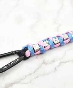 CARAT Cord 3 Mei's Handmade sleutelhanger | CARAT Cord | Paracord - Aluminium | zwart - blauw - roze CARAT Cord 3