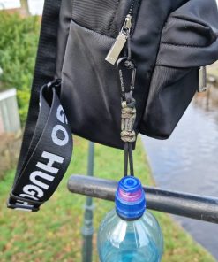 Alternative view of Mei's Handmade sleutelhanger | Nordic Cord - Valknut | Paracord - Aluminium | zwart - groen - zilver