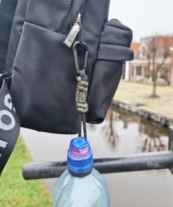 Alternative view of Mei's Handmade sleutelhanger | Nordic Cord - Vegvisir | Paracord - Aluminium | zwart - groen - zilver