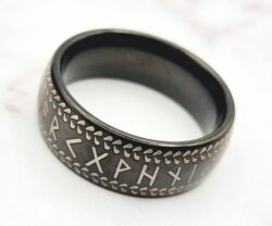 Mei's Viking Midnight Rune | ring | Tungsten