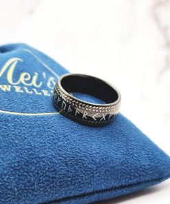 Mei's | Viking Midnight Rune | ring | Tungsten