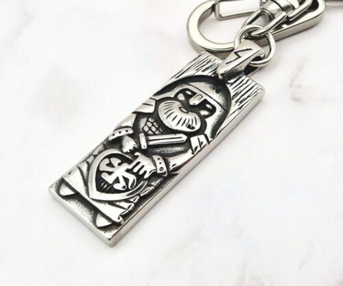 Mei’s Viking Nordic Warrior sleutelhanger van roestvrij staal in zilver