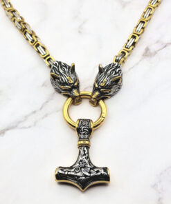 Mei's | Viking Wolf Hammer Bold | ketting | Stainless Steel