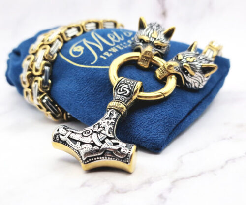 Wolf Hammer Bold 5 Mei's Viking Wolf Hammer Bold | ketting | Stainless Steel Wolf Hammer Bold 5