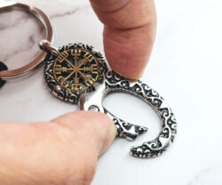 Nordic Compass 3 Mei's Viking Nordic Compass | sleutelhanger | Stainless Steel Nordic Compass 3