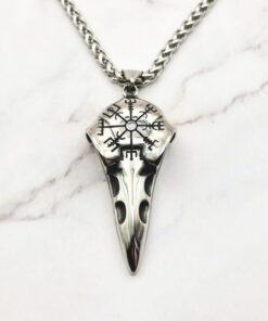 Mei's | Viking Raven Vegvisir | ketting | Stainless Steel
