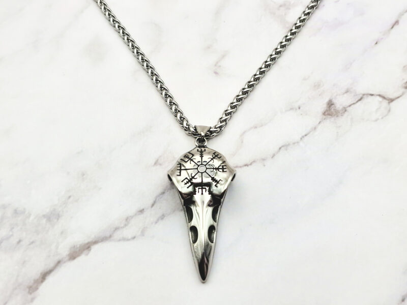 Raven Vegvisir 2 Mei's | Viking Raven Vegvisir | ketting | Stainless Steel Mei's | Viking Raven Vegvisir | ketting | Stainless Steel - Afbeelding 2