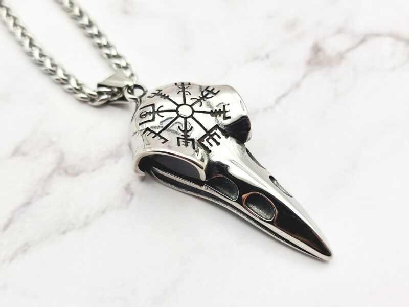 Raven Vegvisir 4 Mei's | Viking Raven Vegvisir | ketting | Stainless Steel Mei's | Viking Raven Vegvisir | ketting | Stainless Steel - Afbeelding 3