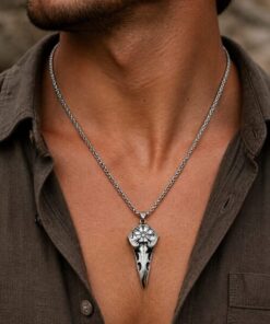 Alternative view of Mei's Viking Raven Vegvisir | ketting | Stainless Steel