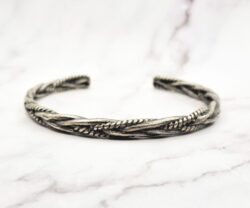 Mei's Muse Silver Braided Antique | armband | Stainless Steel