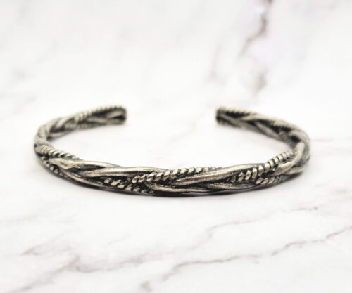 Mei’s Muse Silver Braided Antique armband van roestvrij staal in zilver