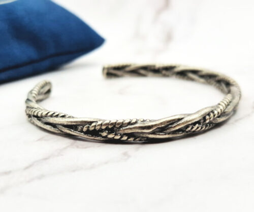 Silver Braided Antique 2 Mei's Muse Silver Braided Antique | armband | Stainless Steel Silver Braided Antique 2