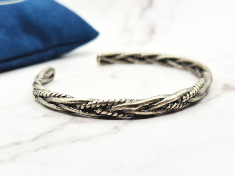 Silver Braided Antique 2 Mei's | Chained Silver Braided Antique | armband | Stainless Steel Mei's | Chained Silver Braided Antique | armband | Stainless Steel - Afbeelding 2