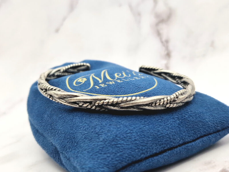 Silver Braided Antique 4 Mei's | Chained Silver Braided Antique | armband | Stainless Steel Mei's | Chained Silver Braided Antique | armband | Stainless Steel - Afbeelding 4