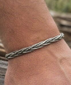 Alternative view of Mei's Muse Silver Braided Antique | armband | Stainless Steel