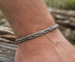 Alternative view of Mei's Muse Silver Braided Antique | armband | Stainless Steel