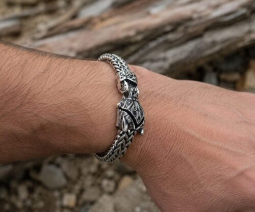 Alternative view of Mei's Viking Wolf Fenrir Raw | armband | Stainless Steel