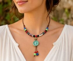 Alternative view of Mei's Tibetan Ceramic Luck | ketting | Keramiek