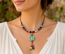 Alternative view of Mei's Tibetan Ceramic Luck | ketting | Keramiek